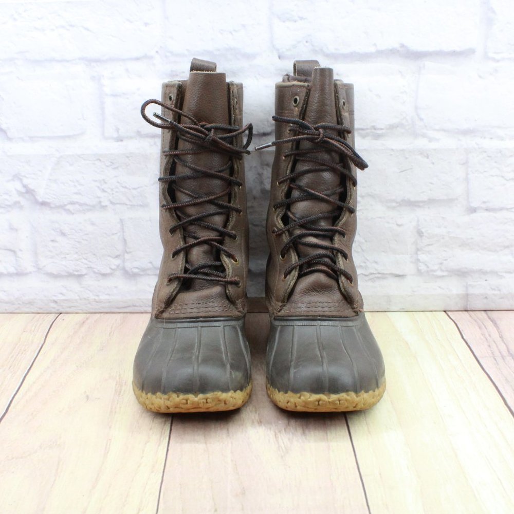 LL Bean Goretex Brown Leather Maine Hunting Shoe Duck Boots Size 6 M - Picture 4 of 10